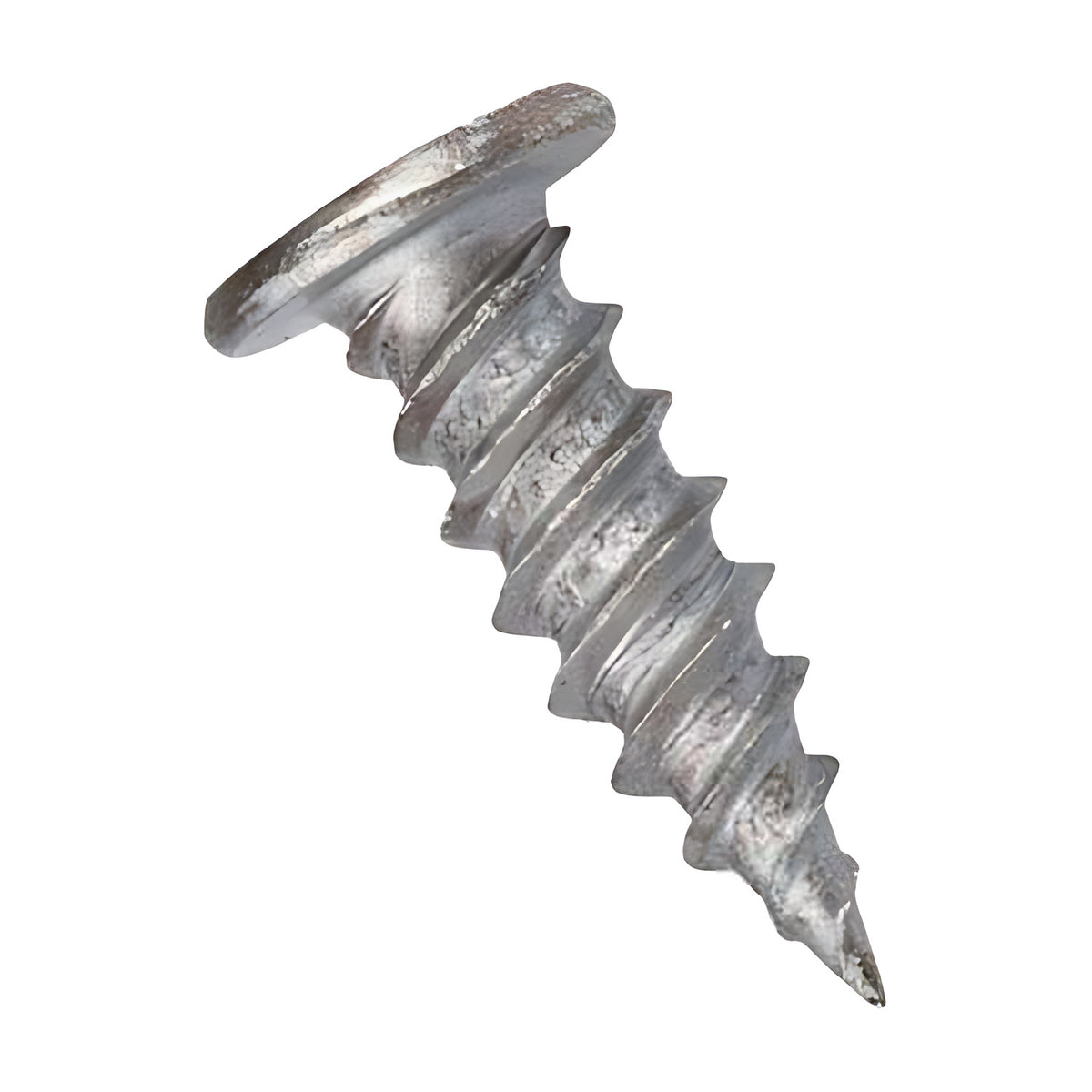 Hobson #10-15 x 16mm flat head needle point screw, grey finish, wide flat head, coarse thread and sharp point