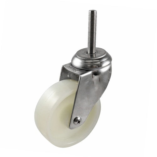 100mm Stainless Swivel Stem Castor - Nylon Wheel White G7