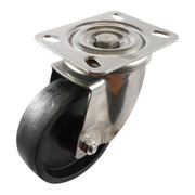 100mm Zinc Swivel Plate Castor - High Temp Wheel S3 - AIMS Industrial Supplies