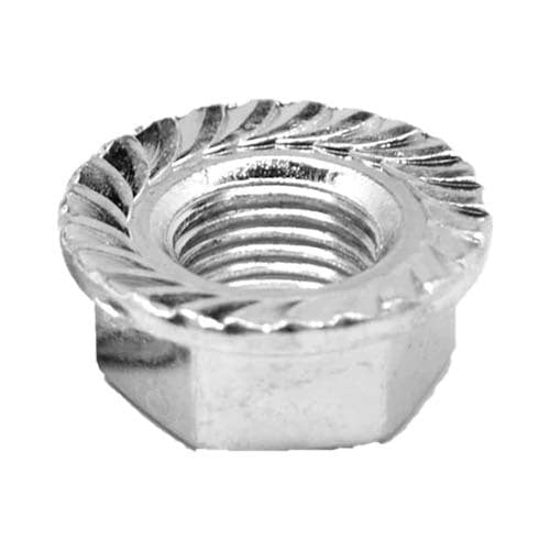 1/2" UNC Hex Serrated Flange Nut Grade 5 Zinc Plated - Box of 100 - AIMS Industrial Supplies