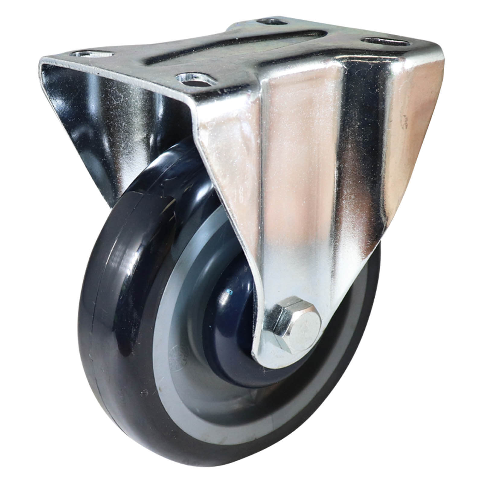 125mm Fixed Plate Castor - Urethane Wheel I4