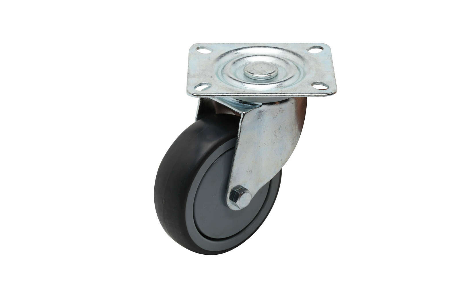 125mm Swivel Plate Castor - Rubber Wheel Grey I4