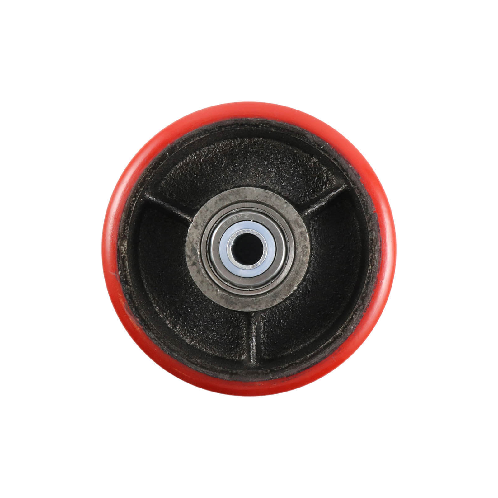 125mm Urethane Wheel - 20mm Precision Bearing Cast Iron Centre Red W8