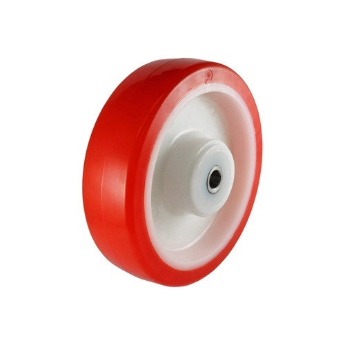125mm Urethane Wheel - Stainless Steel 12mm Roller Bearing Red W5