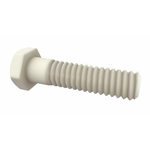 1/4 x 3-1/2" UNC Hex Head Bolt Nylon Natural - Pack of 25