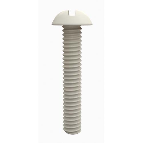 1/4 x 3/4" UNC Round Head Slotted Machine Screw Nylon  - Box of 100