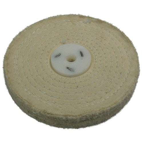 150 x 25mm Calico Polishing Mop Stitched   (50 Fold)