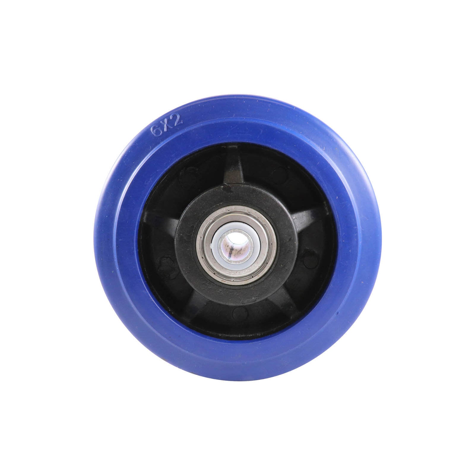 150mm Elastic Rubber Wheel 20mm Precision Bearing Nylon Centre Blue W8