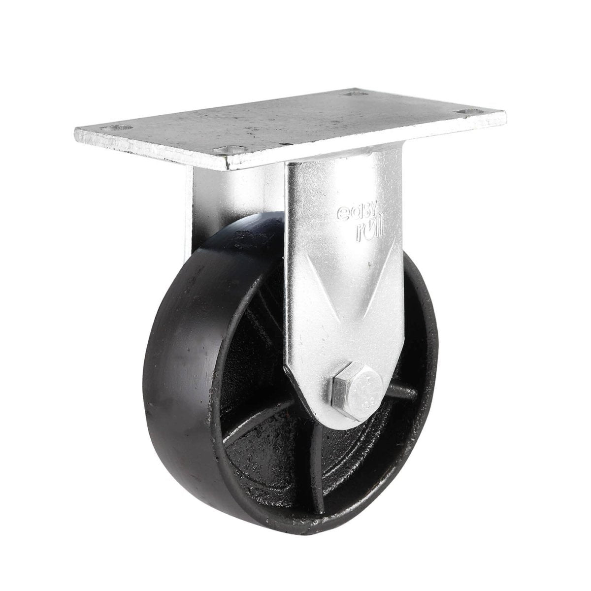 150mm Fixed Plate Castor - Cast Iron Wheel J7 - AIMS Industrial Supplies
