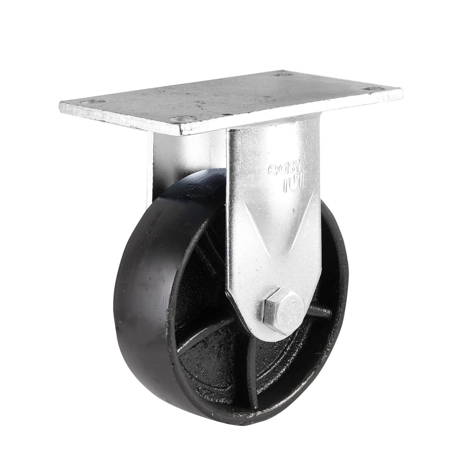 150mm Fixed Plate Castor - Cast Iron Wheel J71