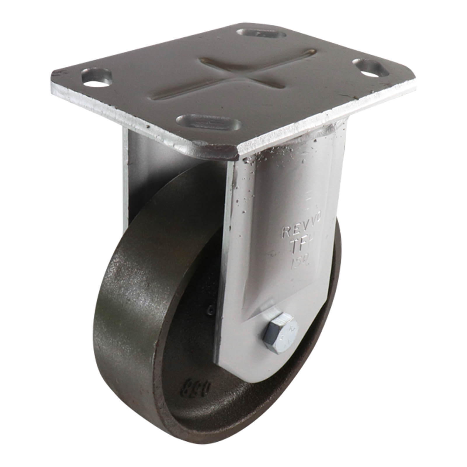150mm Fixed Plate Castor - Cast Iron Wheel TH