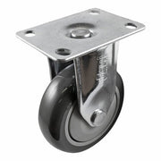 150mm Fixed Plate Castor - Urethane Wheel Grey G6 - AIMS Industrial Supplies