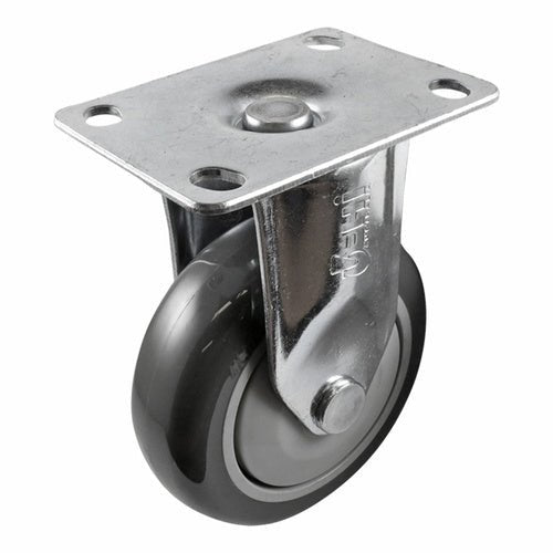 150mm Fixed Plate Castor - Urethane Wheel Grey G6 - AIMS Industrial Supplies