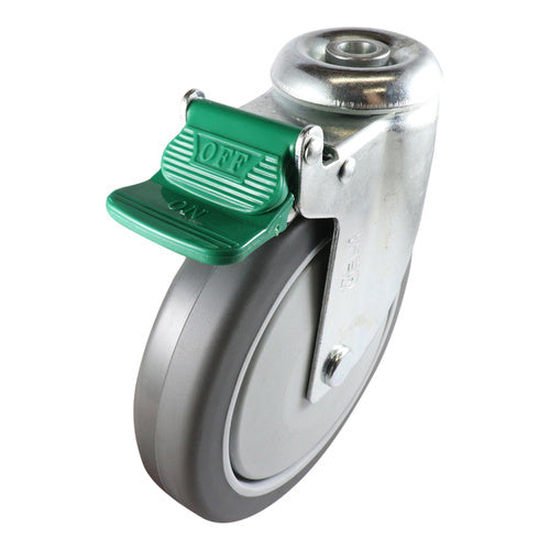 150mm Swivel Bolt Hole Castor Directional Lock Urethane Wheel Grey G6