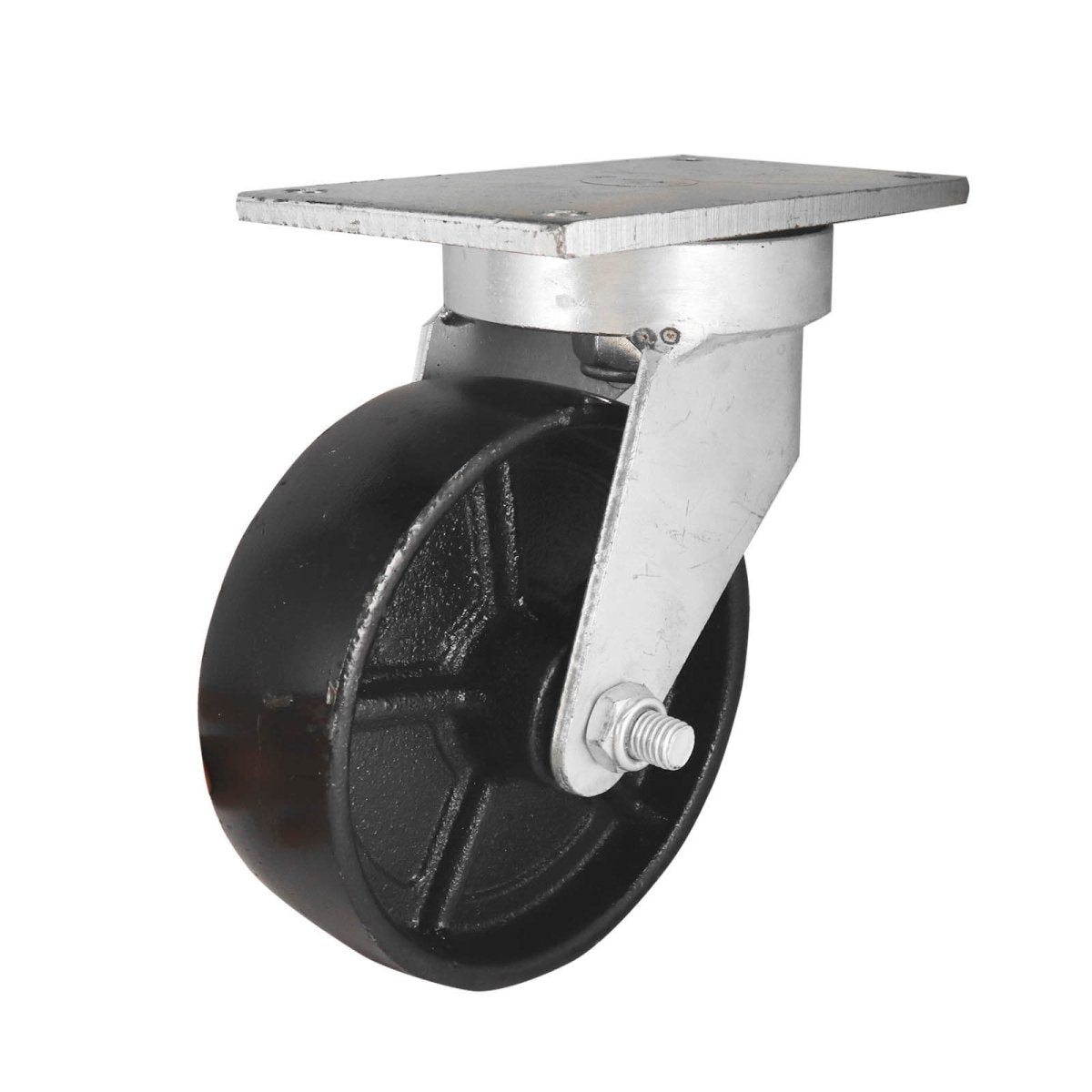 150mm Swivel Plate Castor - Cast Iron Wheel J7 - AIMS Industrial Supplies