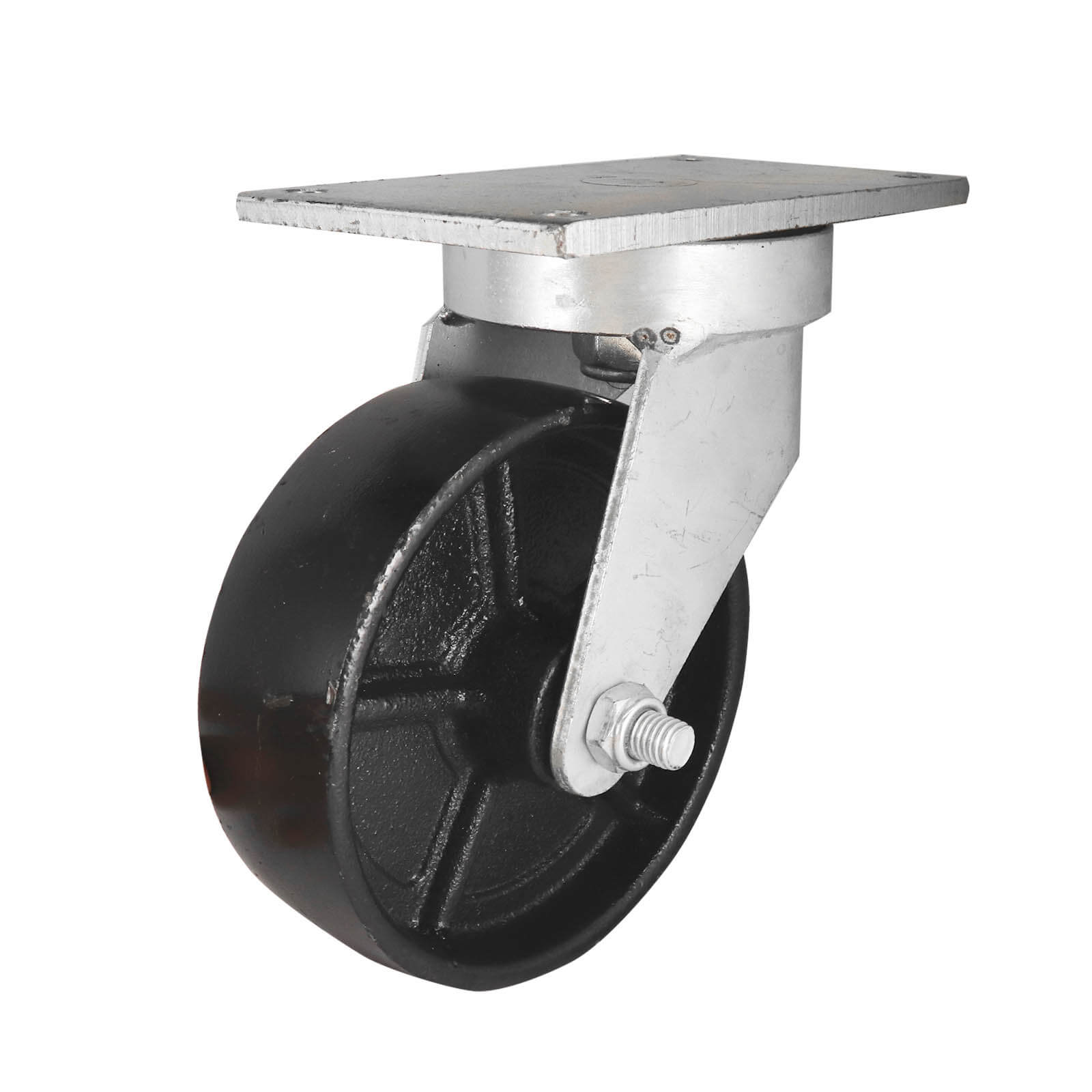 150mm Swivel Plate Castor - Cast Iron Wheel J71