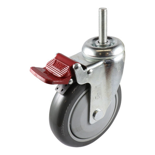 150mm Swivel Stem Castor with Brake - Urethane Wheel Grey G61