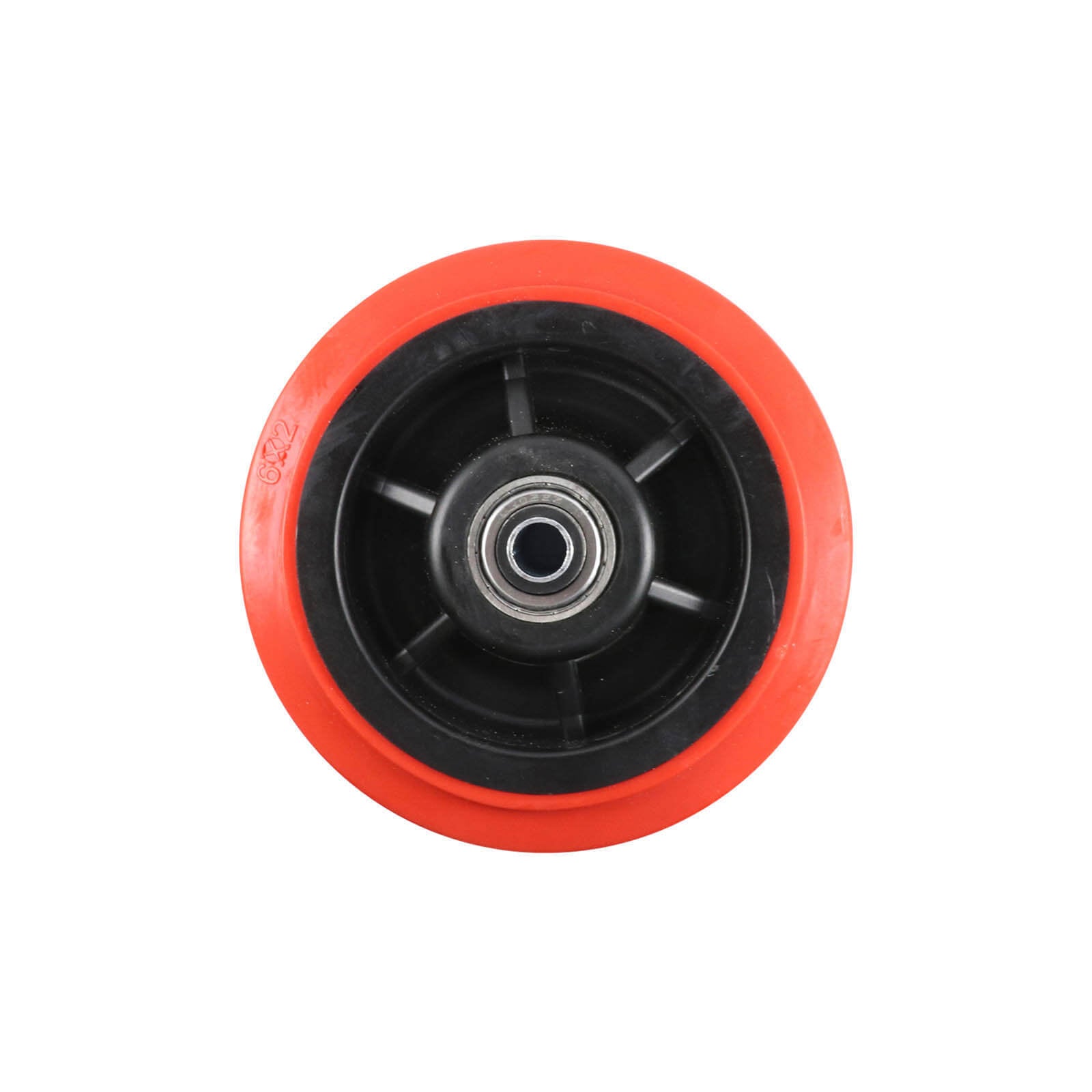 150mm Urethane Wheel 20mm Precision Bearing Black Nylon Centre Red W8