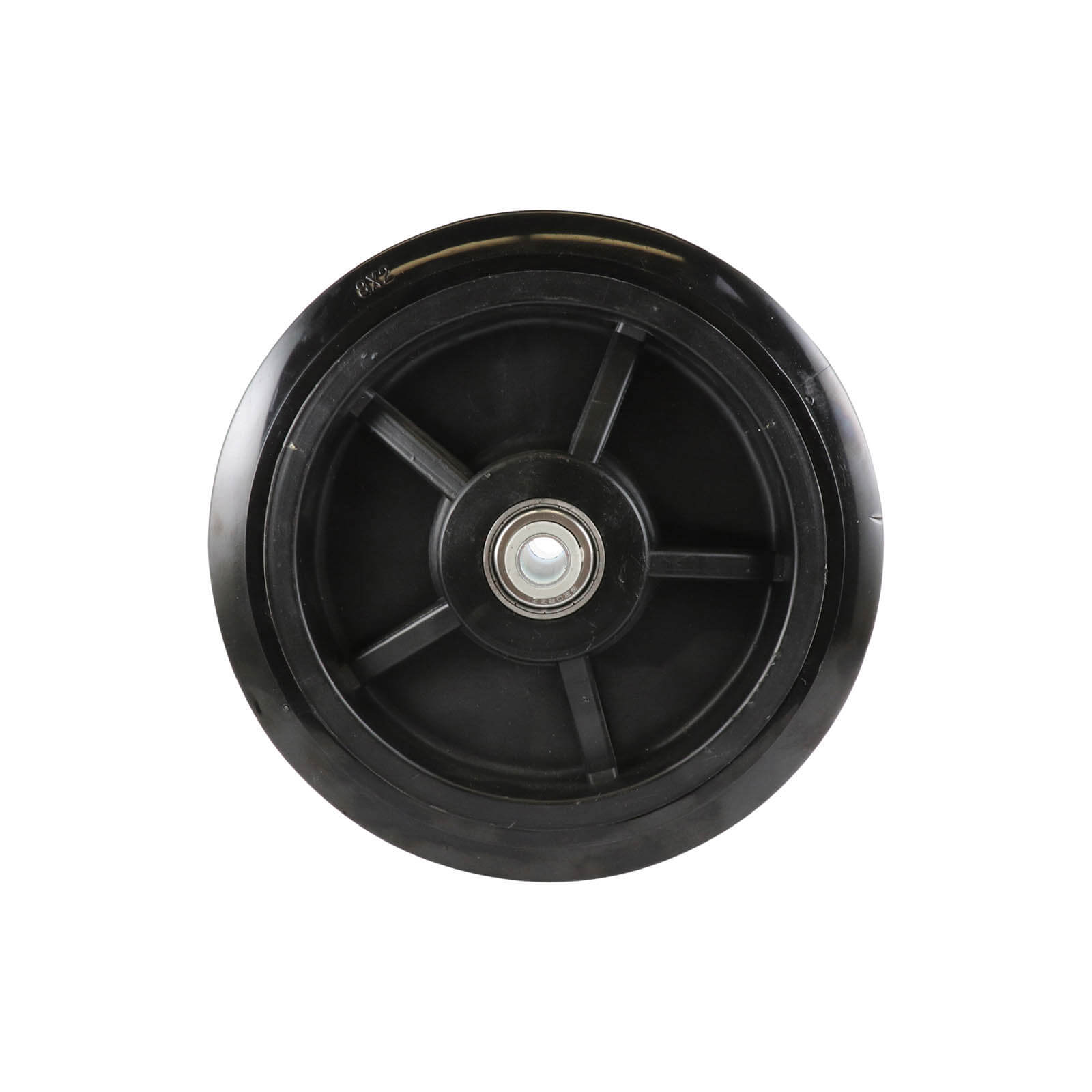 200mm Nylon Wheel - 20mm Precision Bearing Nylon Centre Black W8