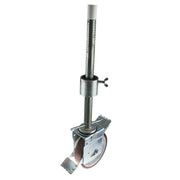 200mm Scaffold Castor with Brake 37mm Stem - Urethane Twin Wheel - AIMS Industrial Supplies