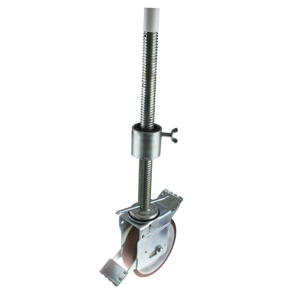 200mm Scaffold Castor with Brake 37mm Stem - Urethane Twin Wheel - AIMS Industrial Supplies