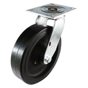 200mm Swivel Plate Castor - Rubber Wheel Black TG1