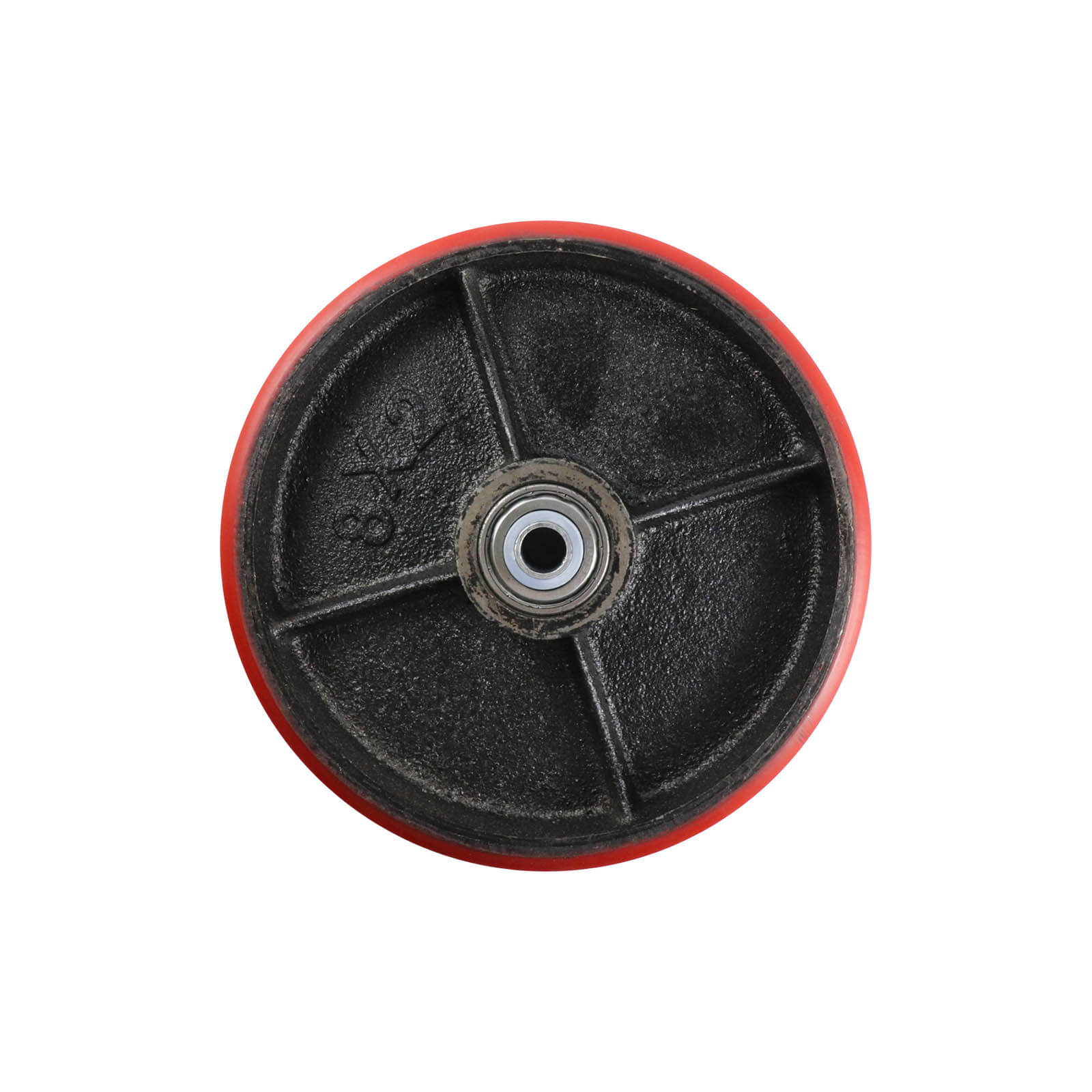 200mm Urethane Wheel - 20mm Precision Bearing Cast Iron Centre Red W8