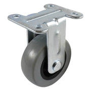 50mm Fixed Plate Castor - Rubber Wheel Grey G1 - AIMS Industrial Supplies