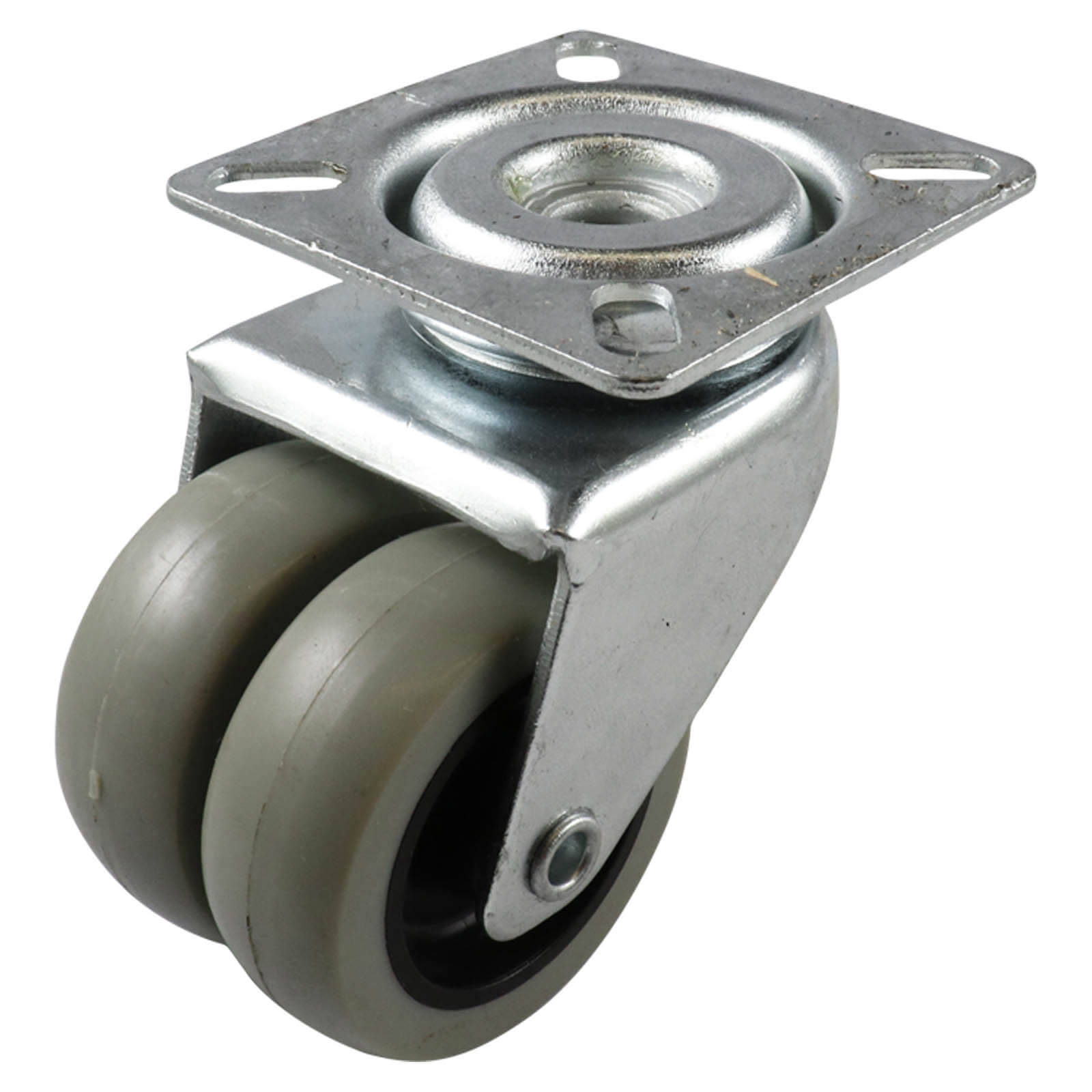50mm Swivel Bolt Hole Castor - Rubber Wheel Grey G1