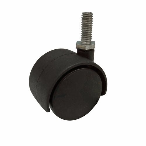 50mm Swivel Castor with Brake 5/16" Stem Hooded - Nylon Wheel, Black - AIMS Industrial Supplies