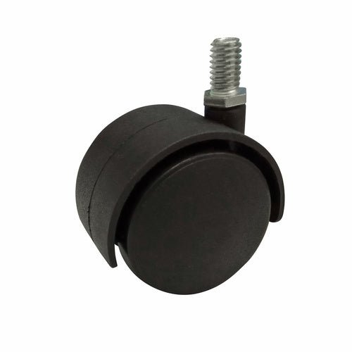 50mm Swivel Castor with Brake 5/16" Stem Hooded - Nylon Wheel, Black - AIMS Industrial Supplies