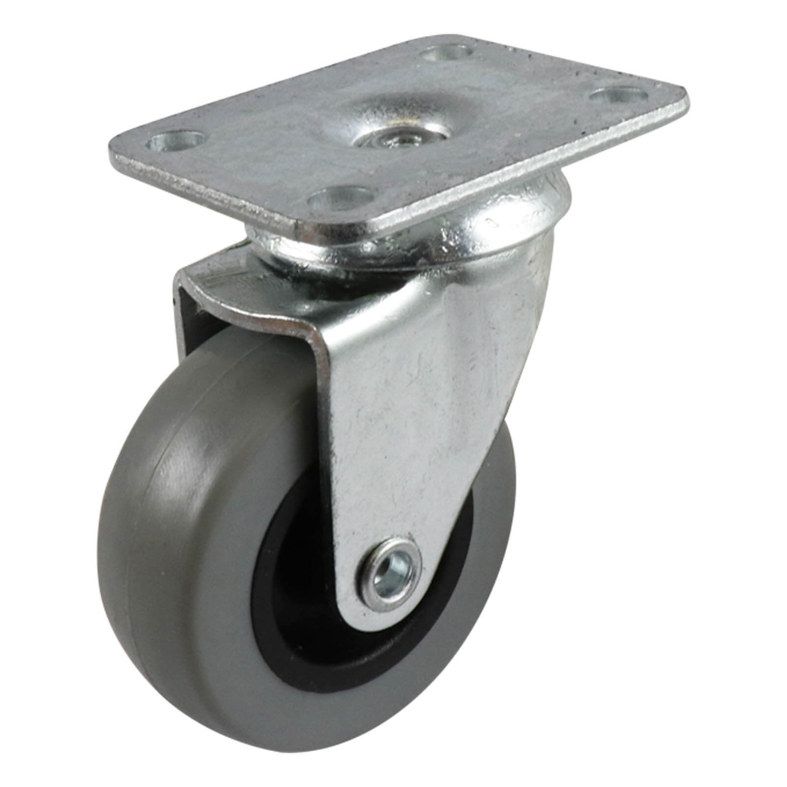 50mm Swivel Plate Castor - Rubber Wheel Grey G1