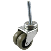 50mm Swivel Stem Castor - Rubber Twin Wheel Grey G2 - AIMS Industrial Supplies
