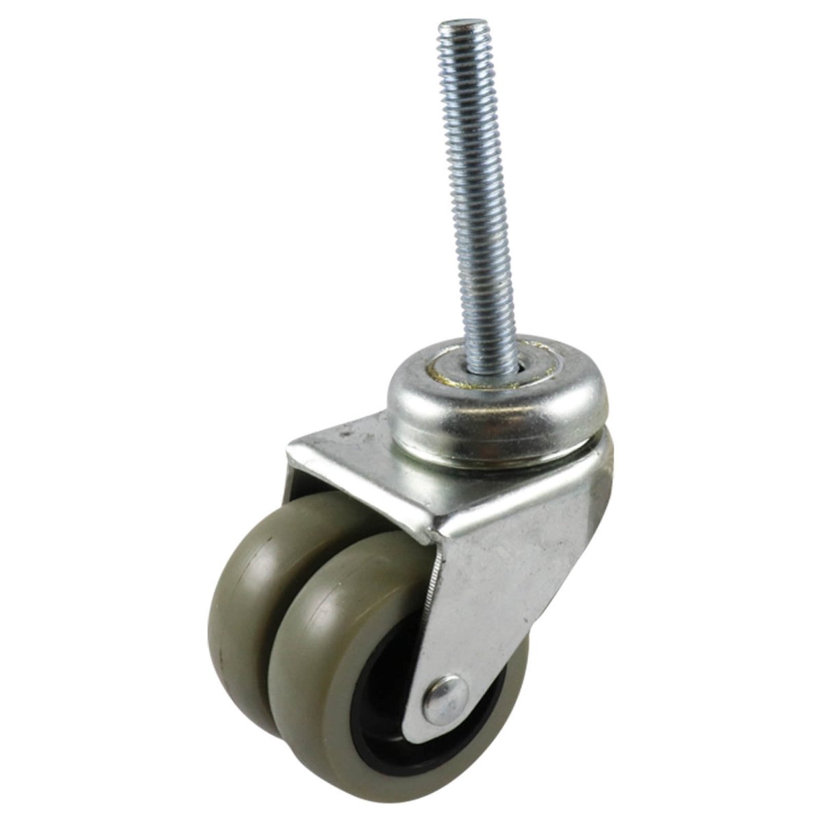 50mm Swivel Stem Castor - Rubber Twin Wheel Grey G2 - AIMS Industrial Supplies