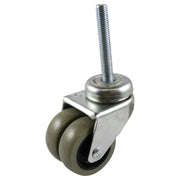 50mm Swivel Stem Castor - Rubber Twin Wheel Grey G21