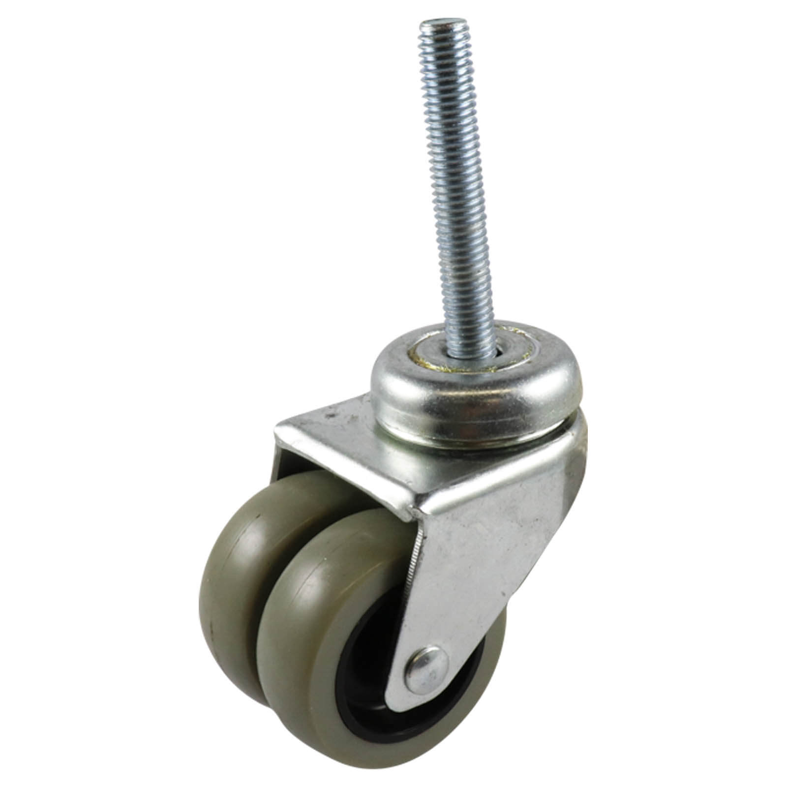 50mm Swivel Stem Castor - Rubber Twin Wheel Grey G21