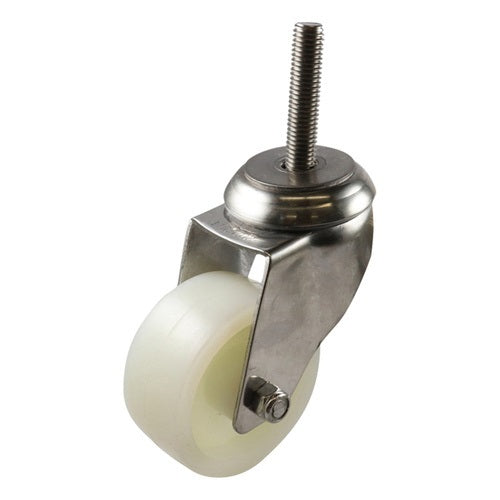 75mm Stainless Swivel Stem Castor - Nylon Wheel White G7