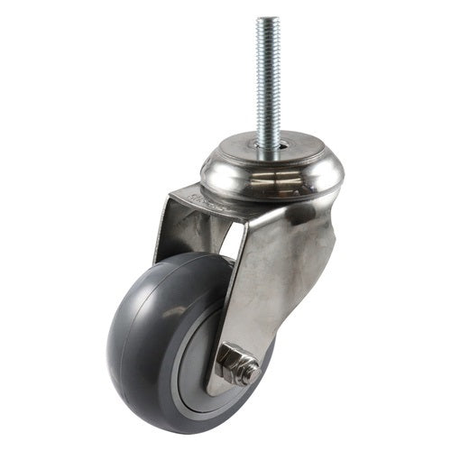 75mm Stainless Swivel Stem Castor - Urethane Wheel Grey G7