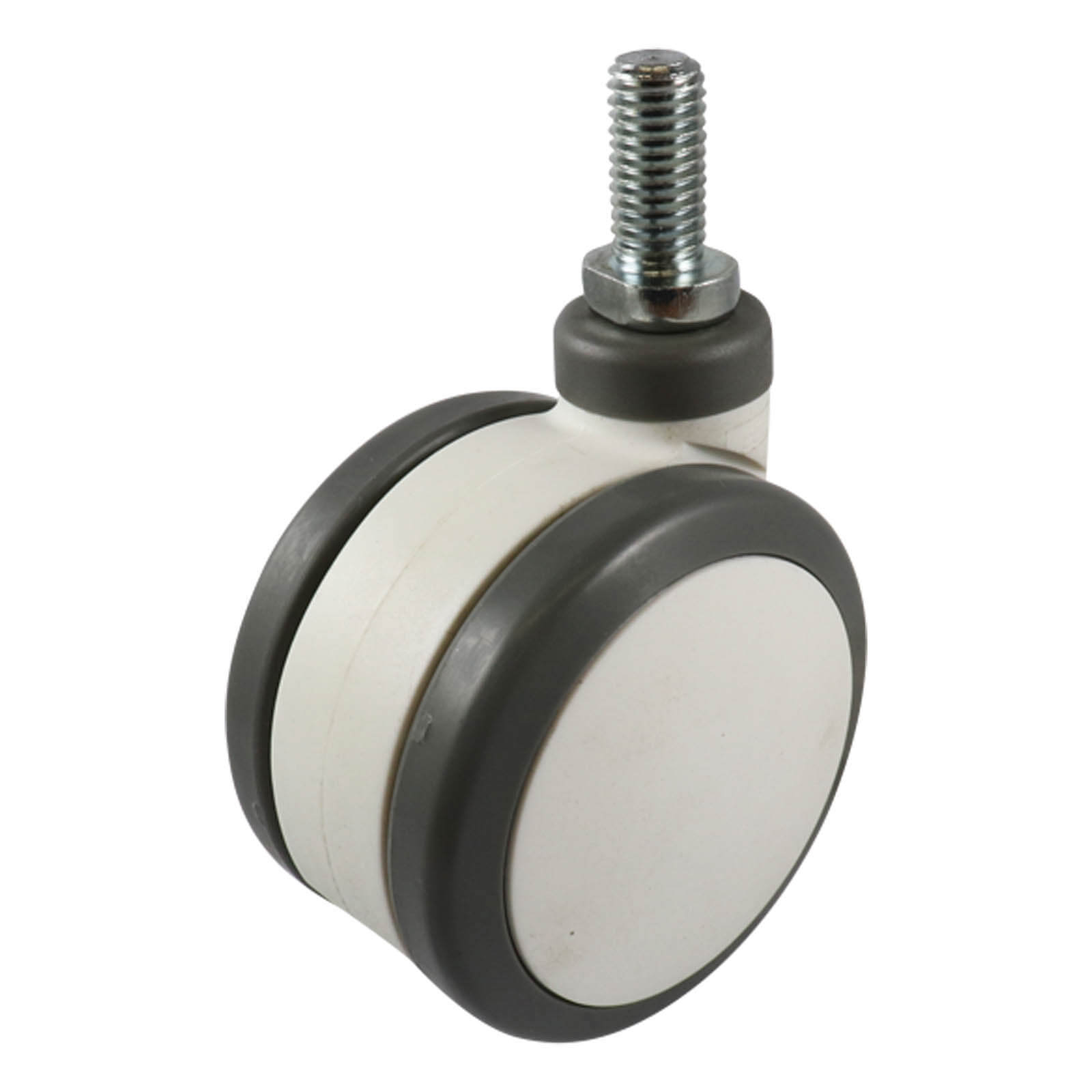 75mm Swivel Stem Castor - Polyurethane Twin Wheel White H6