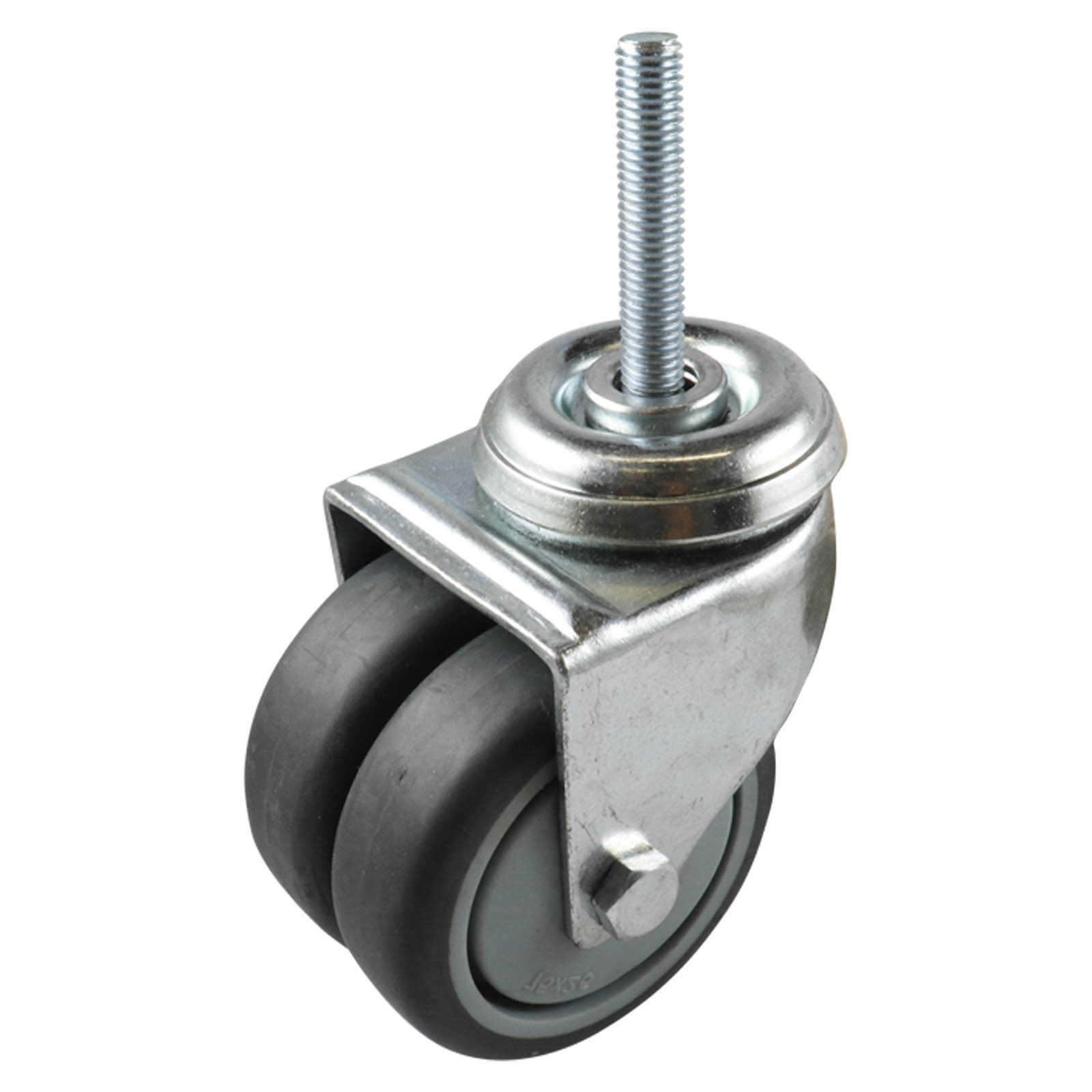 75mm Swivel Stem Castor - Rubber Wheel Grey G21
