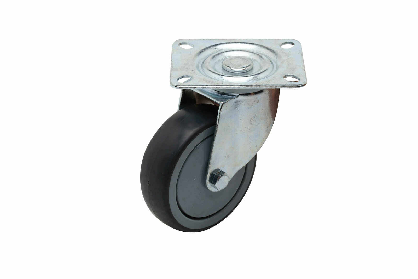 80mm Swivel Plate Castor - Rubber Wheel Grey I4