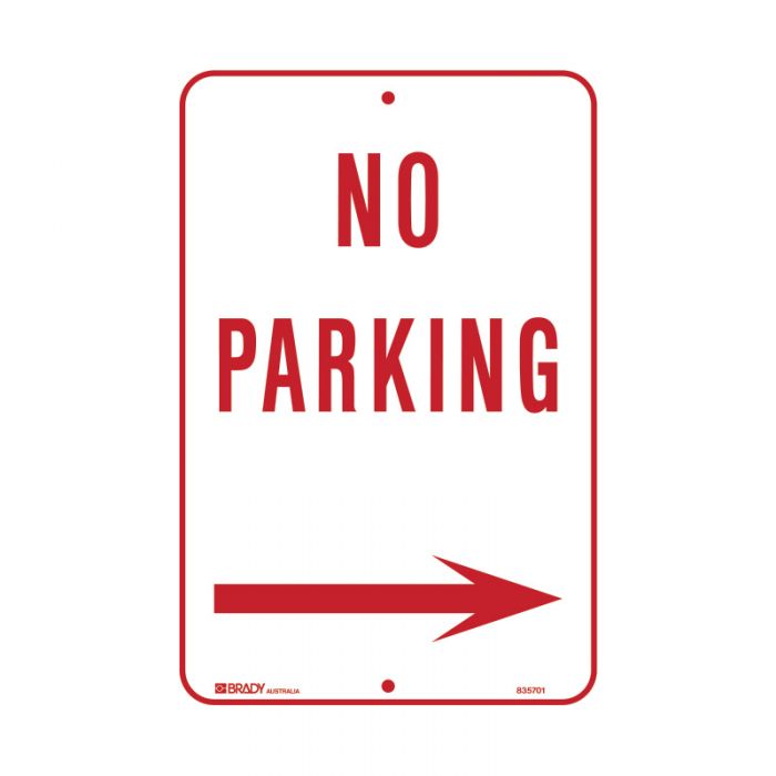 Brady Parking Sign - No Parking Arrow Right