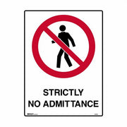 Brady Prohibition Sign - Strictly No Admittance