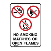 Brady Prohibition Sign - No Smoking Matches Or Open Flames