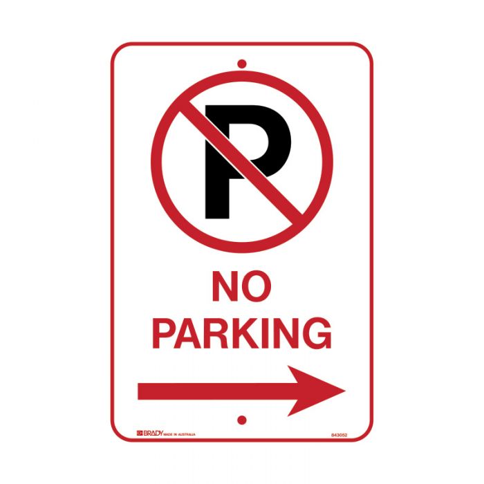 Brady Parking Sign - No Parking Picto Arrow Right