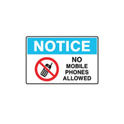 Brady Notice No Mobile Phones Allowed Polypropylene