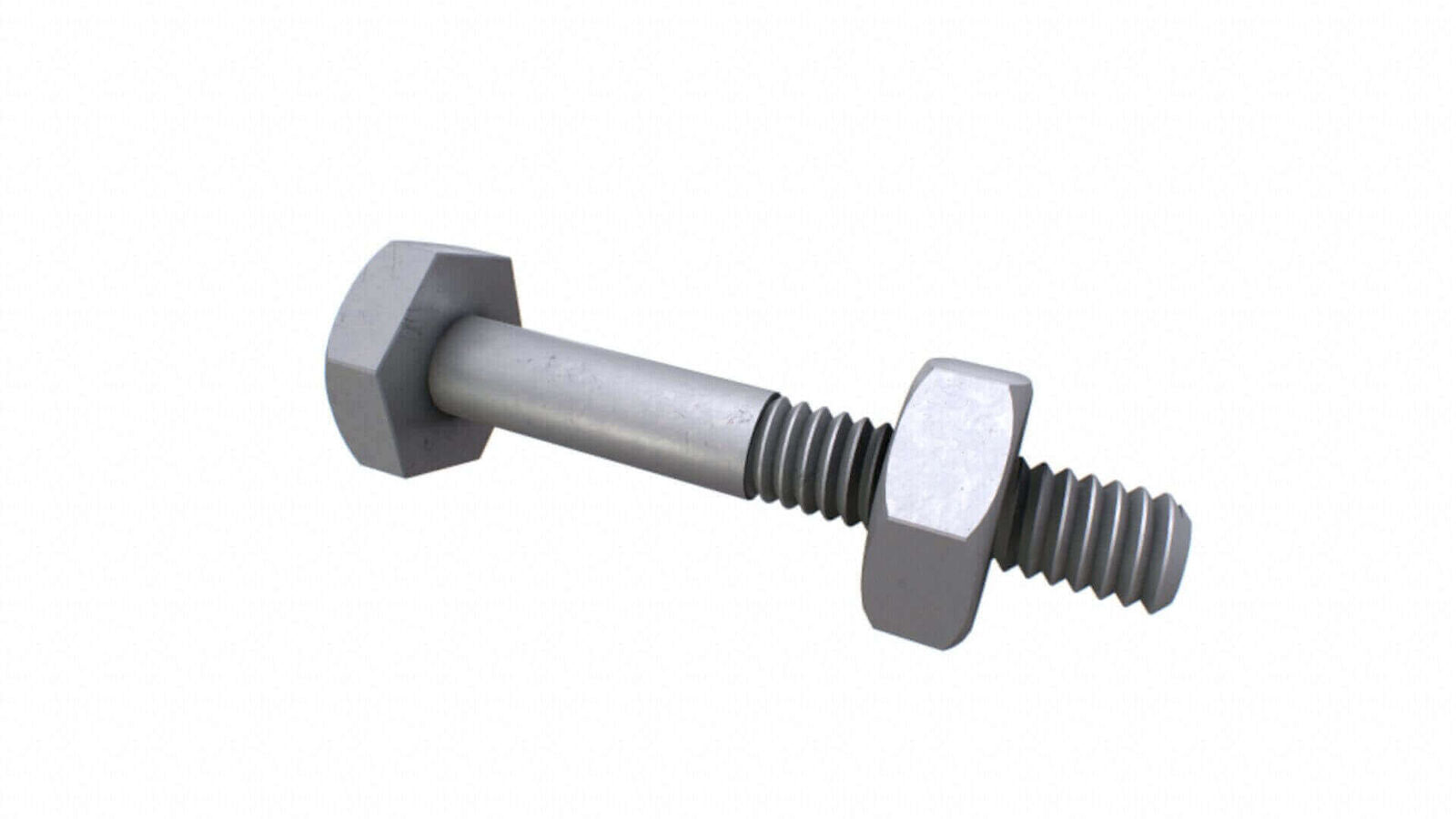Metric Hex Bolt & Nut - Grade 4.6 Mild Steel Galvanised Finish