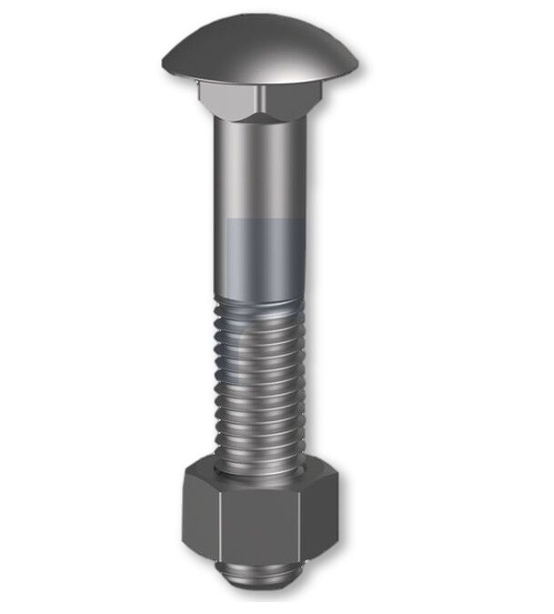 Metric Cup Head Bolt & Nut - Grade 4.6 Mild Steel Galvanised Finish