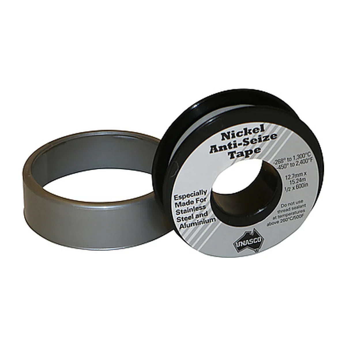 Unasco Nickel Anti-Seize tape for stainless steel and aluminium, 12mm x 15m roll