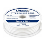 Unasco PTFE packing cord, 3mm x 10m reel